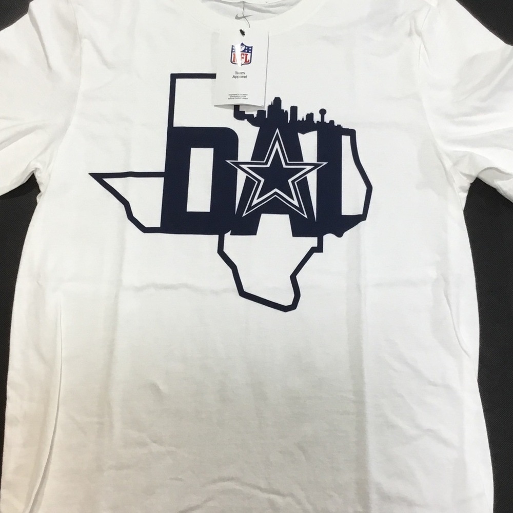 Nike Men's White Tee with Navy Dallas Cowboys Graphic SZ XL NWT #1583